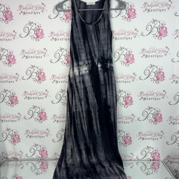 Anti star dress long style Tie-Dye Sleeveless Maxi Dress - Black and Gray - Picture 1 of 10